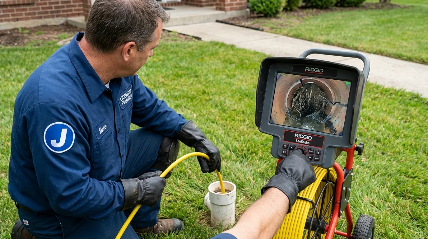 Sewer camera inspection being performed by Johns Plumbing LLC in Findlay